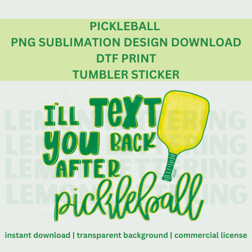 Digital Pickleball PNG Sublimation Design Download DTF Print Tumbler Sticker